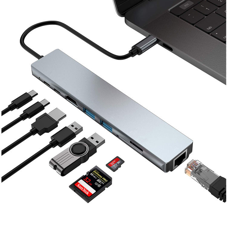 PD Eight in One Expansion Dock Usb Docking Station Type-c Hub Splitter