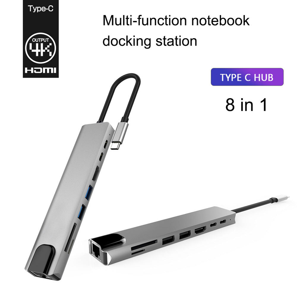 PD Eight in One Expansion Dock Usb Docking Station Type-c Hub Splitter