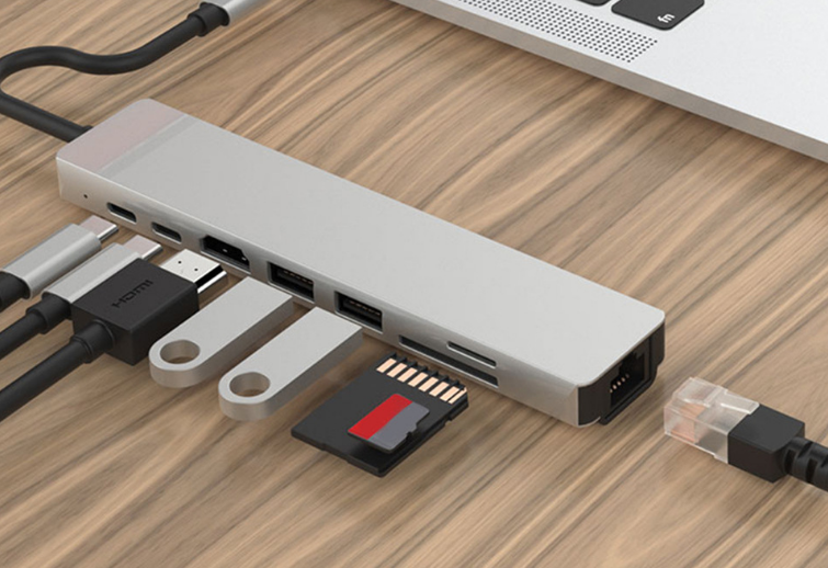 PD Eight in One Expansion Dock Usb Docking Station Type-c Hub Splitter