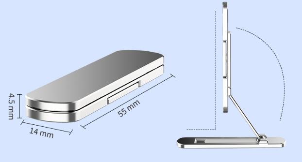 Support de téléphone en alliage d'aluminium rotatif et pliable à 360°