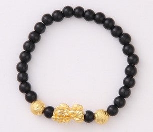 Obsidian 18K Gold Bracelet