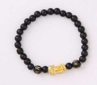 Obsidian 18K Gold Bracelet