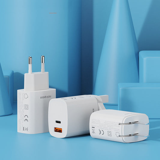 Chargeur de voyage T51 Dual Port PD30W Batterie au lithium à charge directe