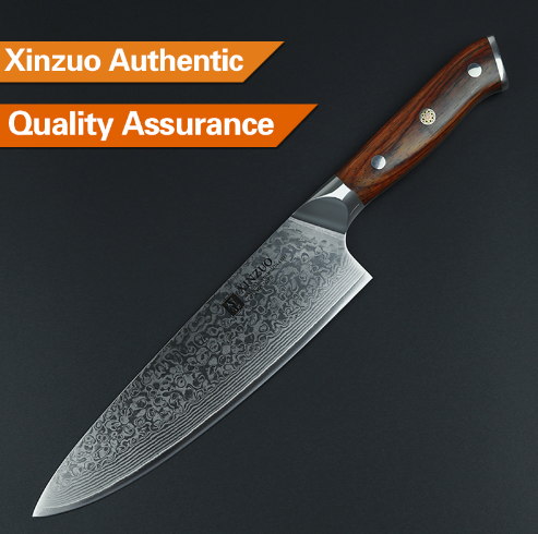 Damascus kitchen knife XINZUO 8 inches (32,5cm) ...