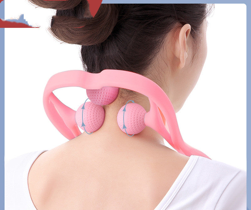 Cervical spine massager with three balls