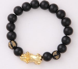 Obsidian 18K Gold Bracelet