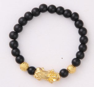 Obsidian 18K Gold Bracelet