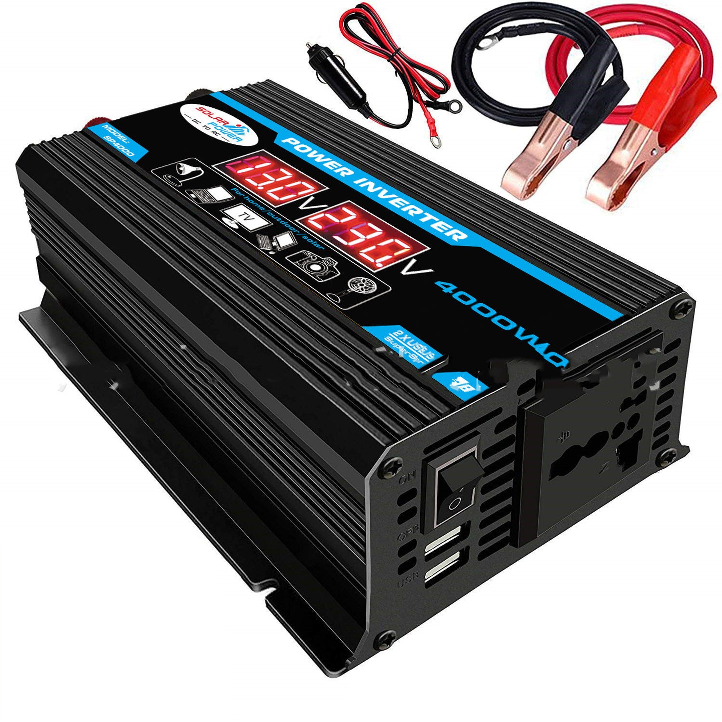 Inverter 12V300W double écran de tension USB