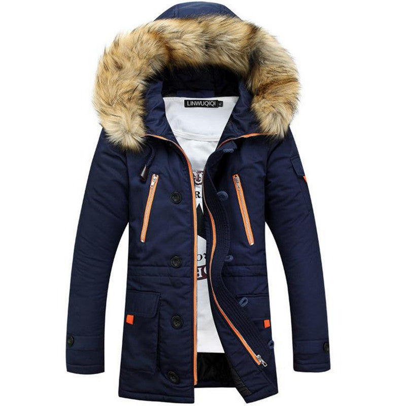 2021 Herren Winter Jacke mit Pelzkragen