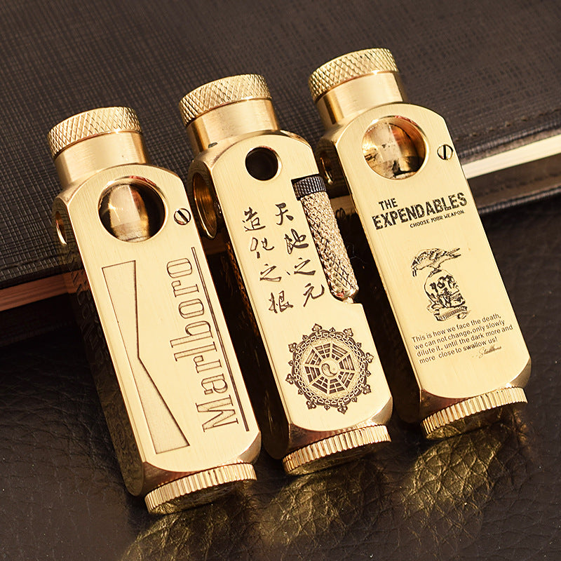 Brass lighter with unique laser engravings A real eye-catcher