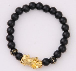 Obsidian 18K Gold Bracelet