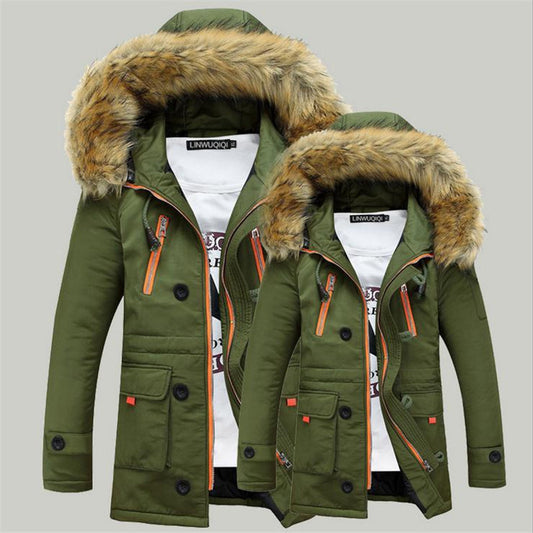 2021 Men's Winter Jacket with Fur Collar