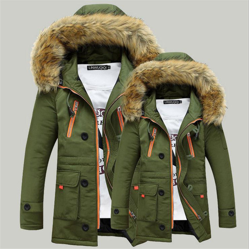 2021 Herren Winter Jacke mit Pelzkragen