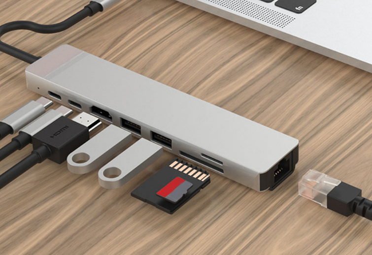 PD Huit en Un Dock d'Extension Usb Docking Station Type-c Hub Splitter