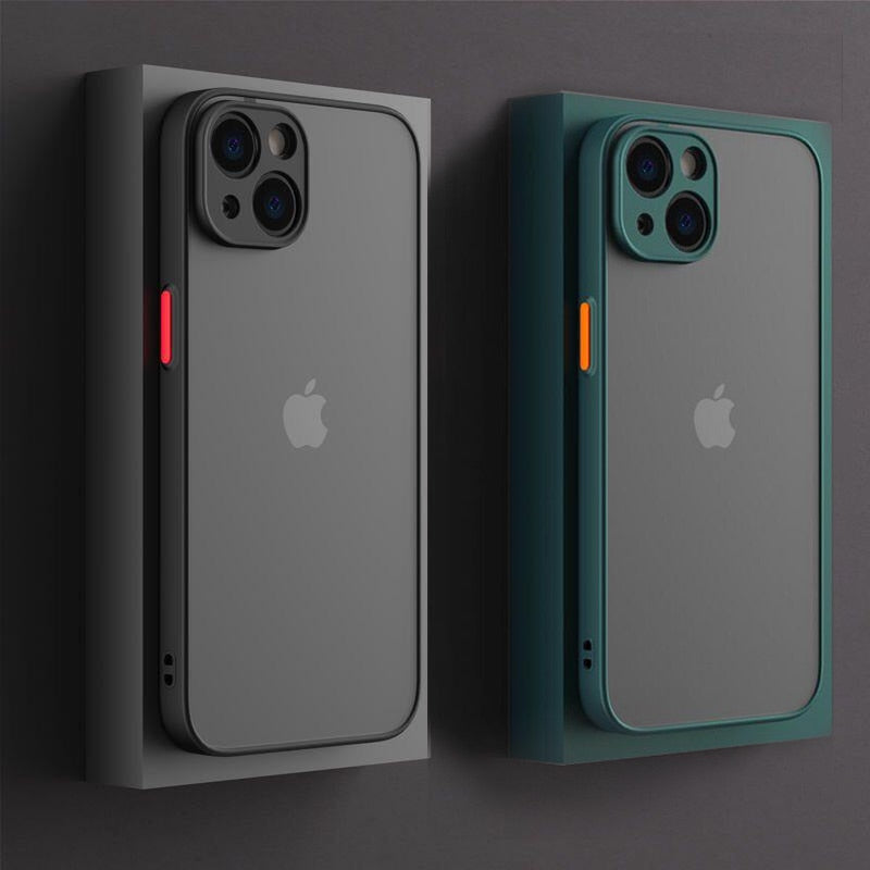 Mini coque en silicone de luxe avec armure antichoc pour iPhone 11 12 13 Pro Max Coque rigide transparente et protection de l'appareil photo