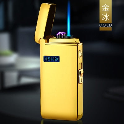 Briquet coupe-vent USB Turbo avec lampe de poche