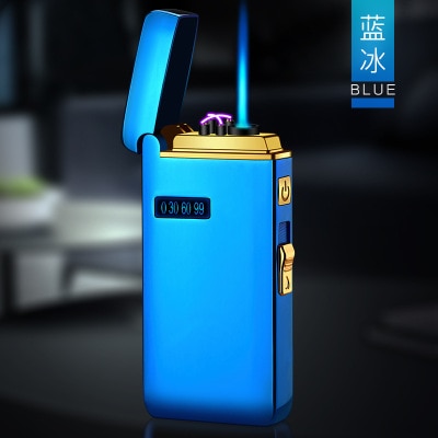 Briquet coupe-vent USB Turbo avec lampe de poche