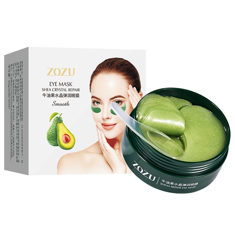 Masque pour les yeux au collagène d'avocat. Gel patch hydratant naturel pour les yeux.