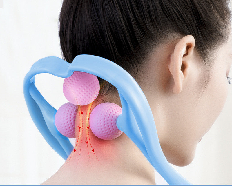 Cervical spine massager with three balls